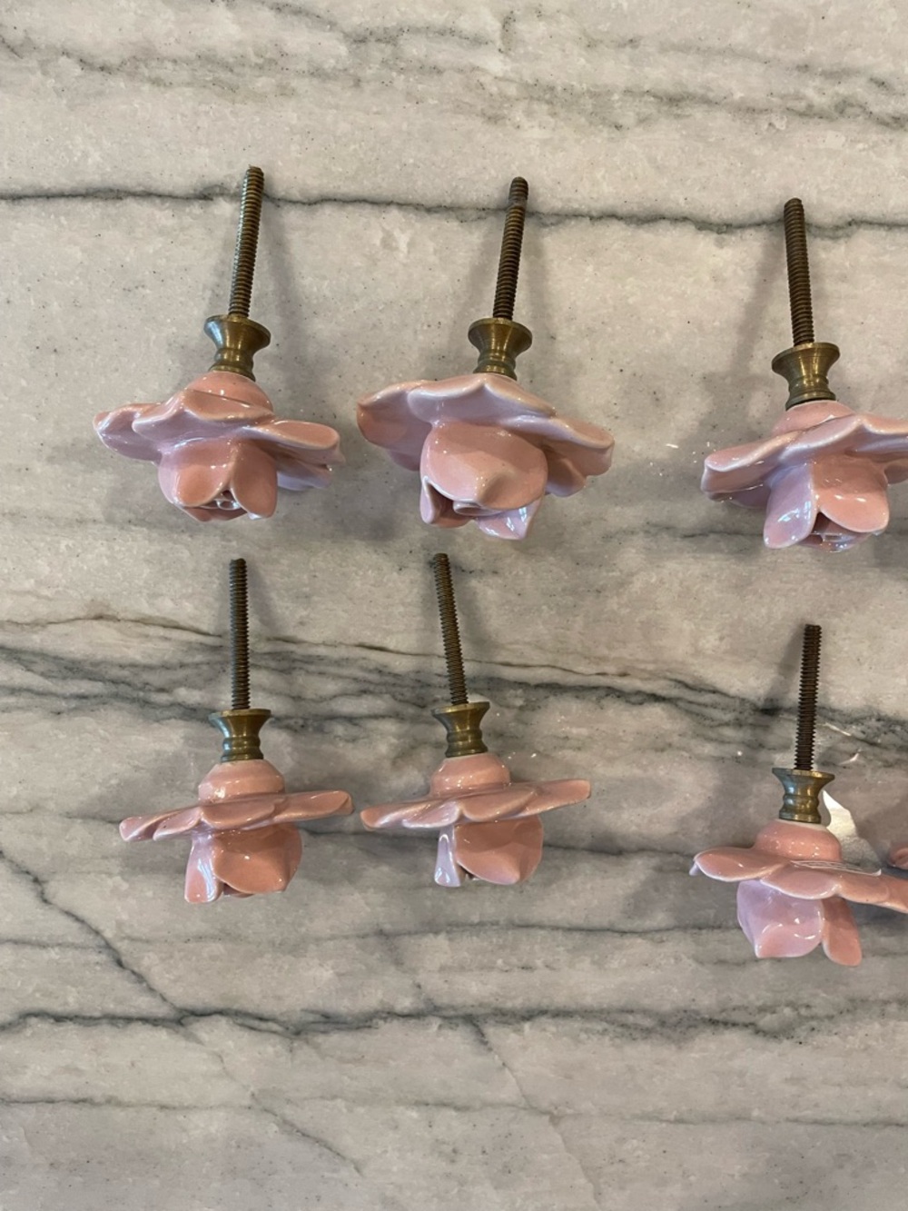 NINE Anthropologie Dusty Pink Ceramic Rose Drawer Knobs - Picture 6 of 9